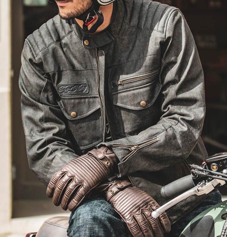 Waxed cotton motorcycle jacket sale