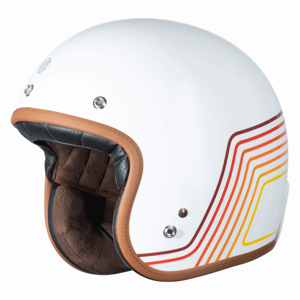 Origine Primo 22.06 Open Face Helmet - Sunrise Red/White Gloss - Salt Flats Clothing