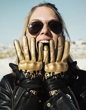 Eudoxie Jody Burn Ladies Motorcycle Gloves with Knuckle Armour - Salt Flats Clothing