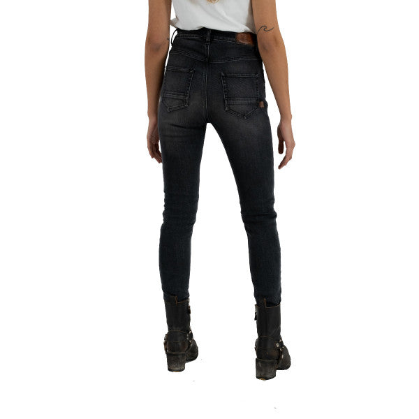 Rokker Rokkertech Ladies High Waist Motorcycle Jeans - Dark Grey - Salt Flats Clothing