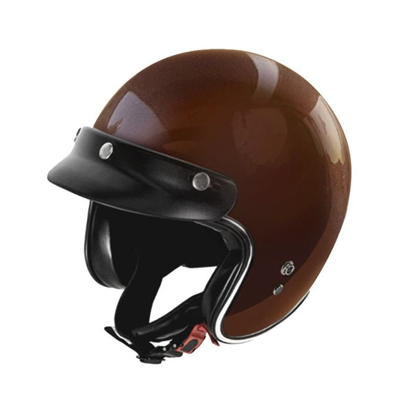 copper color motorcycle helmet Garibaldi G02X Open Face Vintage Helmet - Gloss Copper