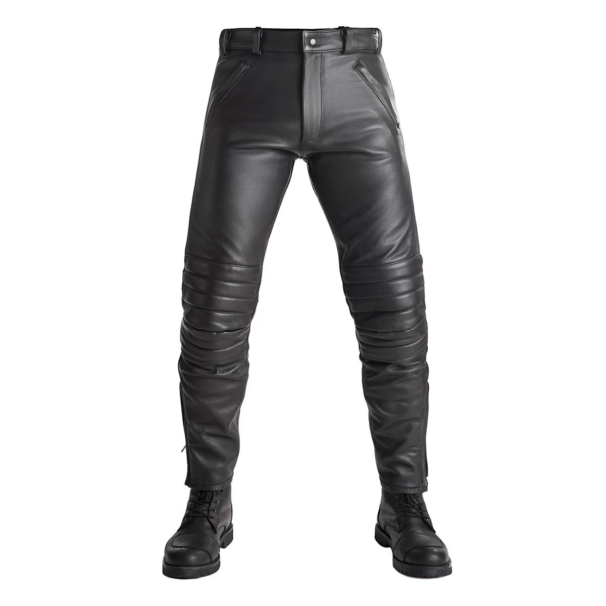 Pando Moto Katana Slim Men's  Leather Trouser - Black - Salt Flats Clothing