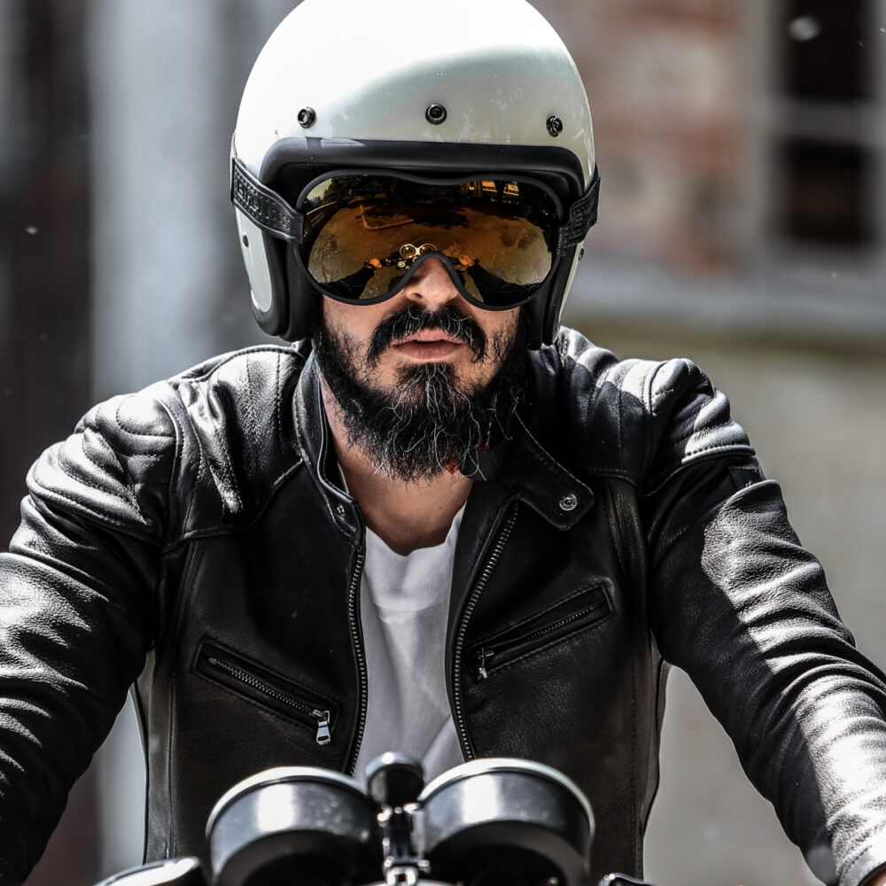 Ethen Cafe Racer Mirrored Goggles - Black White Checker