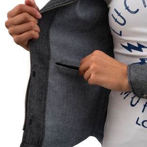 Rokker Boston Rider Ladies Shirt - Grey - Salt Flats Clothing