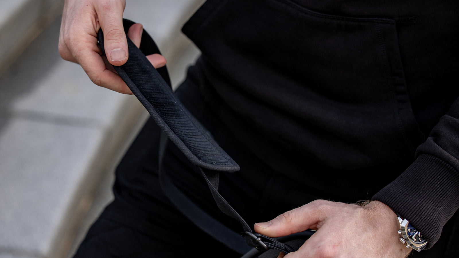 Wentworth Goods Co Wax Cotton Helmet Sling - Black