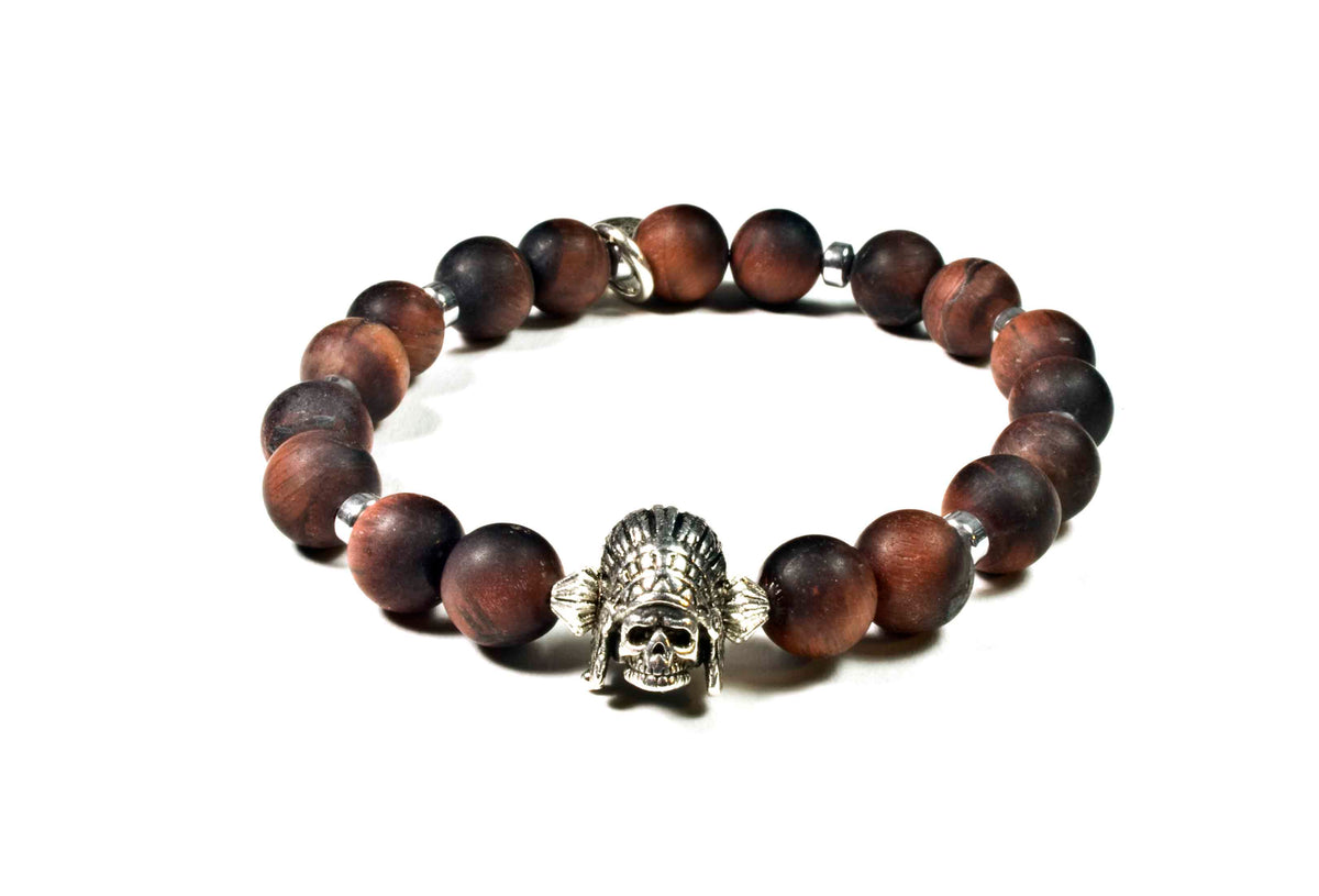 8mm Onyx Bead Bracelet with Indian Logo Icon – King Baby
