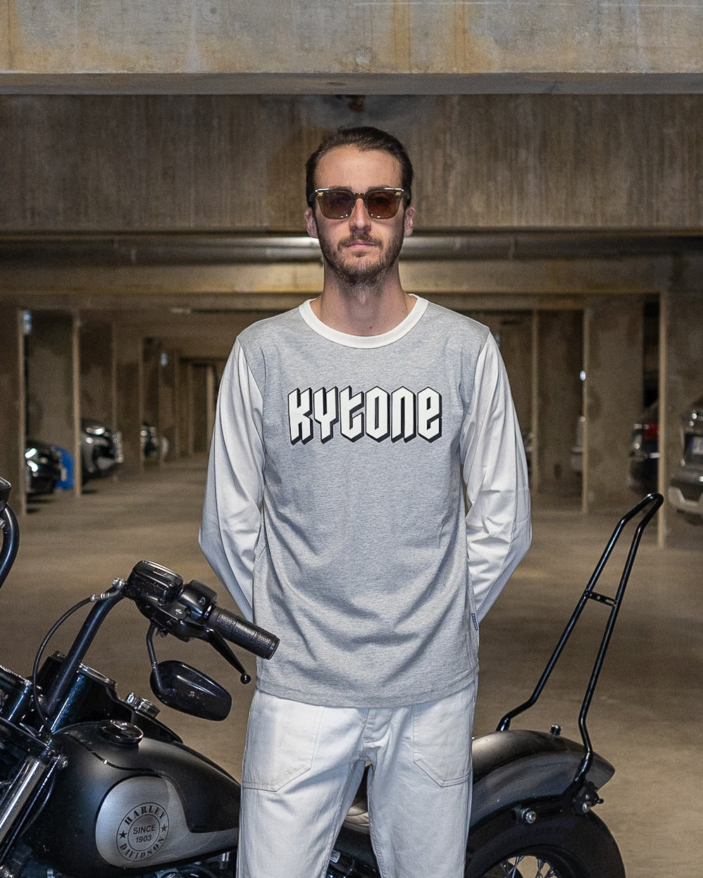 Kytone Metal Grey/White LS T'Shirt - Salt Flats Clothing 