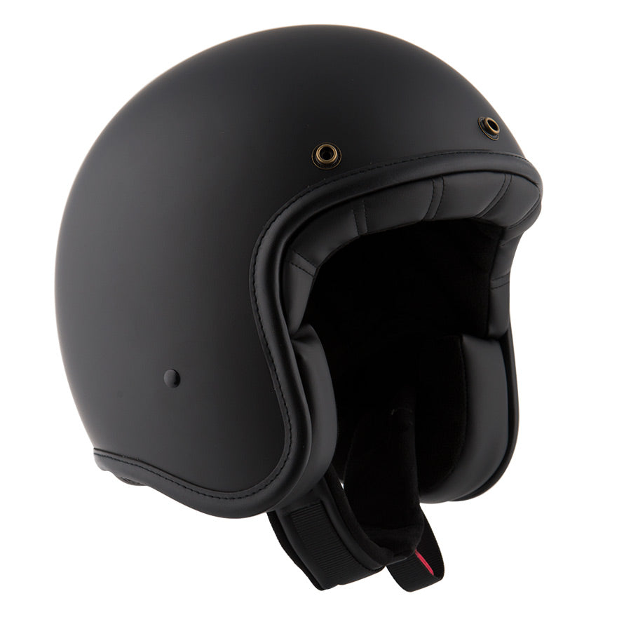 ByCity Two Strokes Open Face Helmet - Full Black