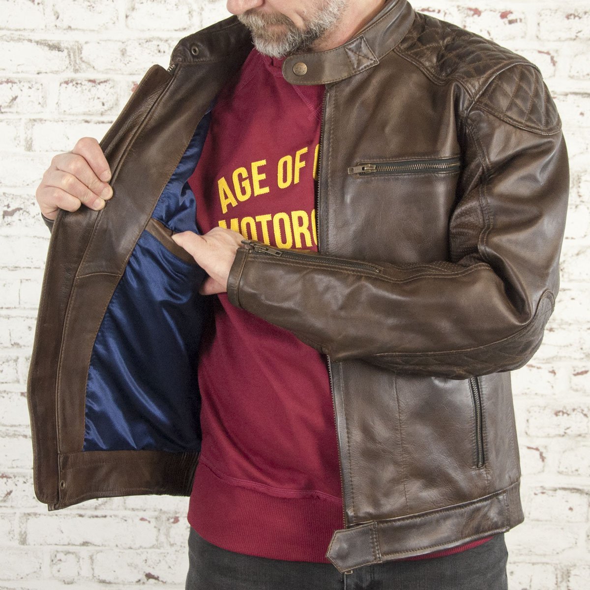Age of Glory - Age of Glory Rogue Brown Leather Jacket - Men's Jackets - Salt Flats Clothing