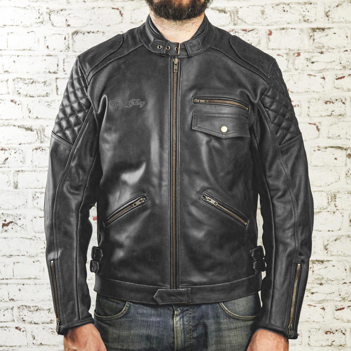 Age of Glory Kingpin Black Leather CE Jacket