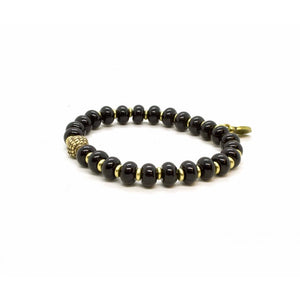 Black Pearl Creations Black Onyx Pearl and Brass Bracelet