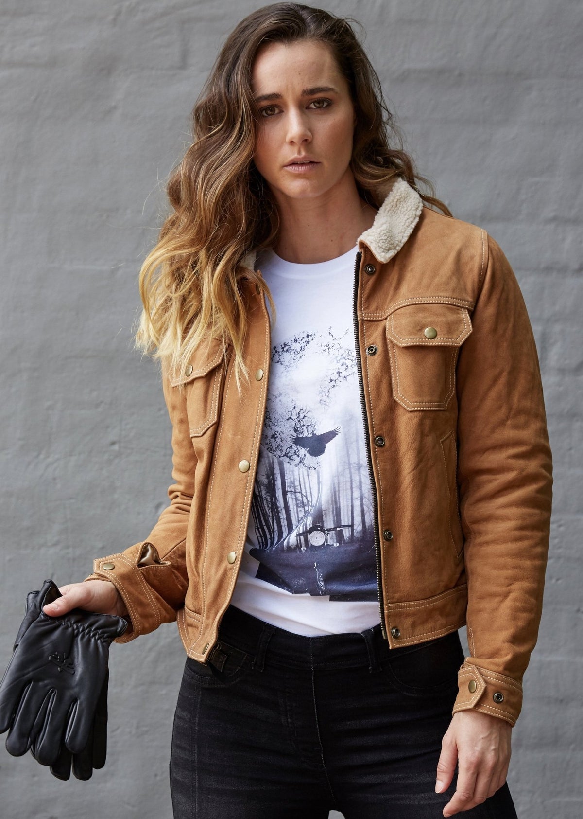 Blackbird - Blackbird Ladies Dakota Nubuck Leather Jacket - Ladies Jackets - Salt Flats Clothing
