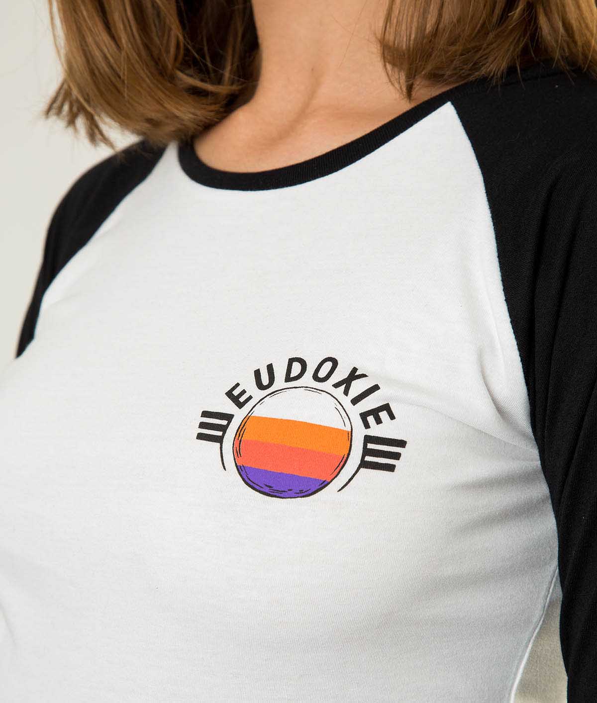 Eudoxie - Eudoxie Julia Black and White Long Sleeve Baseball T'Shirt - T-Shirts - Salt Flats Clothing