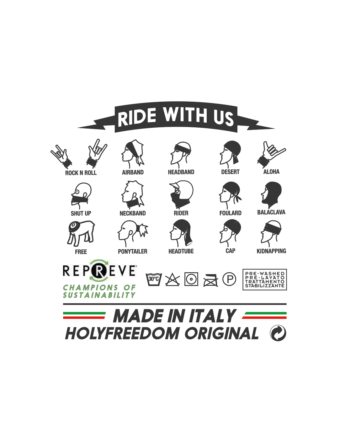 Holy Freedom - Holy Freedom Giant Tube Repreve Bandana Tube - Bandana's and Tubes - Salt Flats Clothing