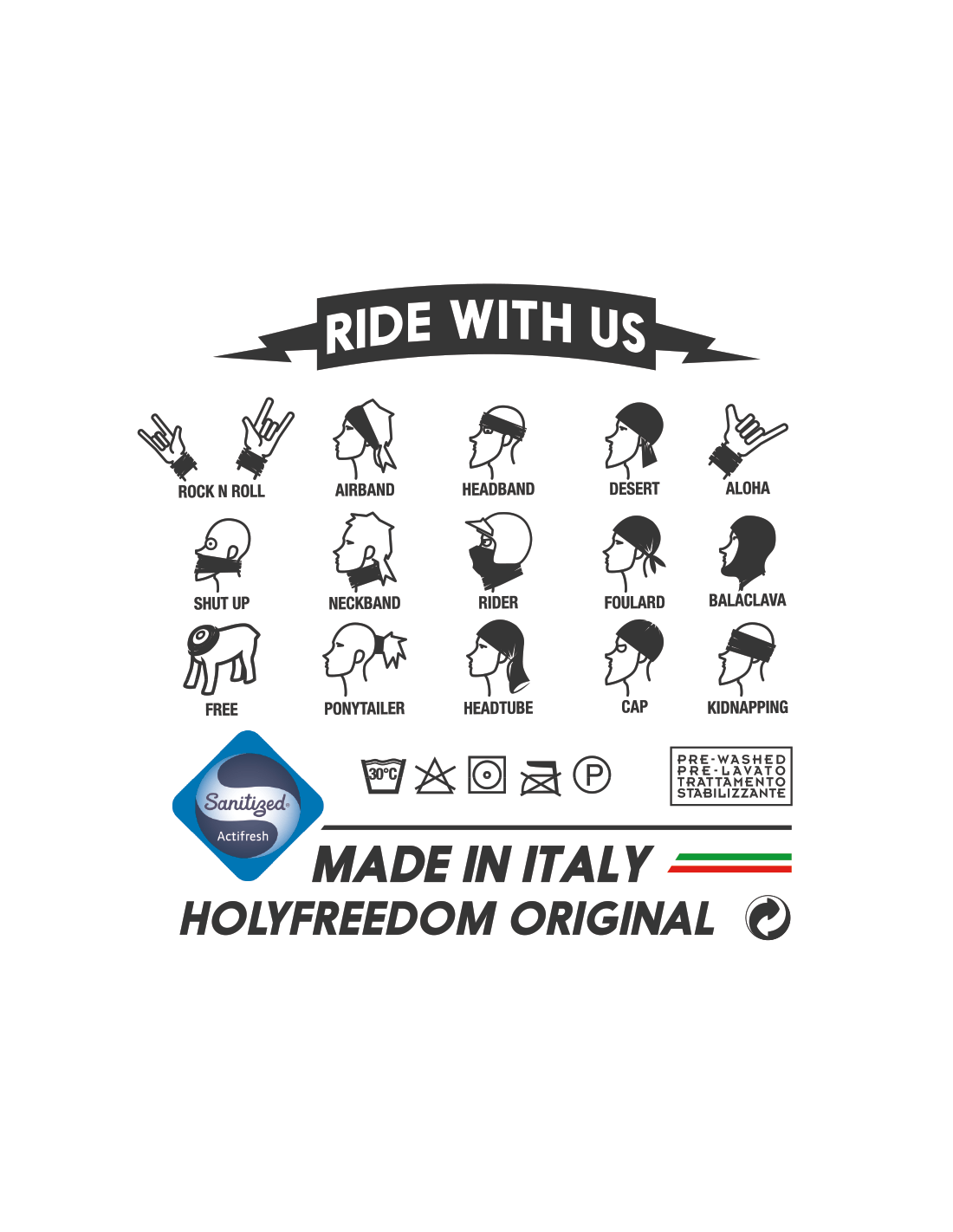 Holy Freedom - Holy Freedom Irongun Skull Stretch Bandana Tube - Bandana's and Tubes - Salt Flats Clothing