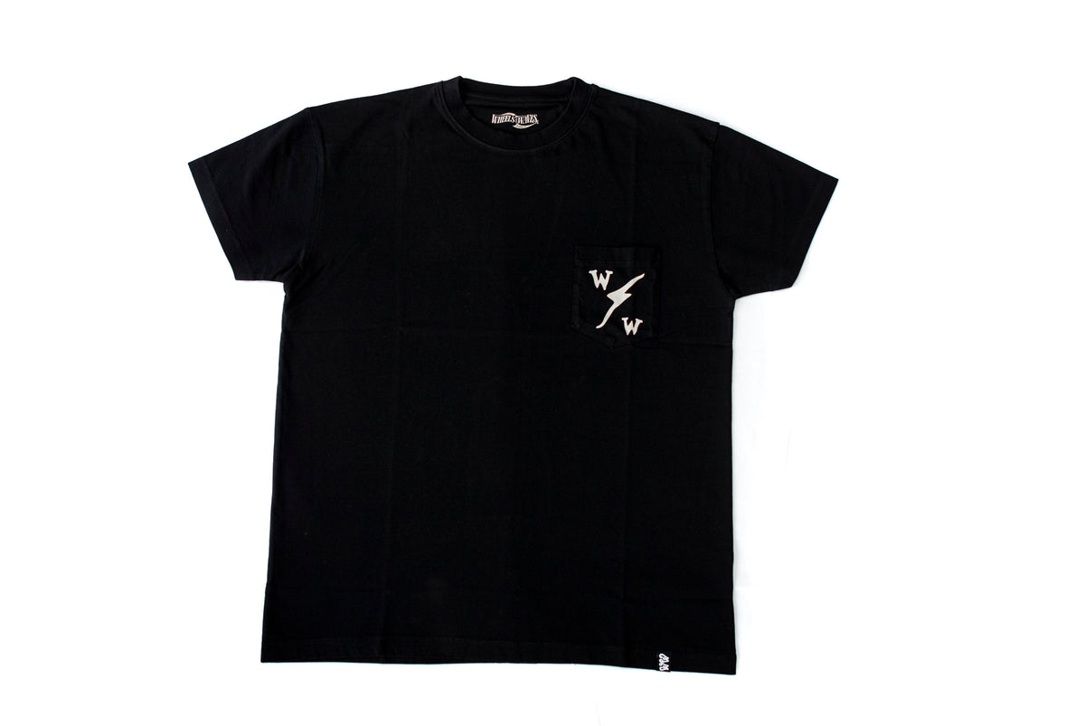 Wheels and Waves Lightning T'Shirt in Black
