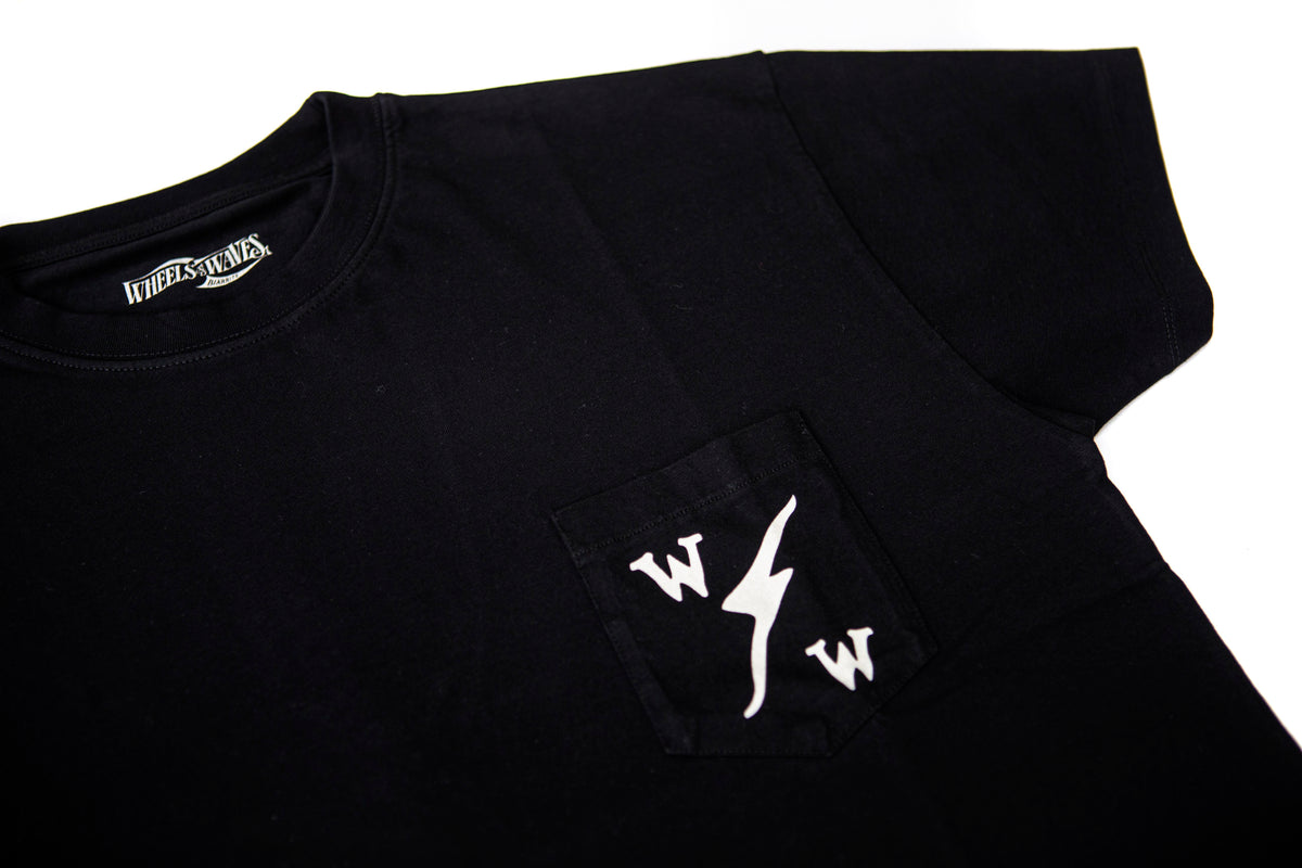 Wheels and Waves Lightning T'Shirt in Black