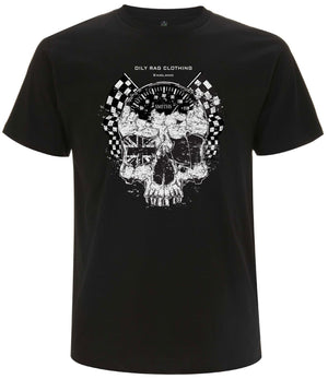 Oily Rag Clothing - Oily Rag Clothing Black Label Ton Up Skull T'Shirt - T-Shirts - Salt Flats Clothing