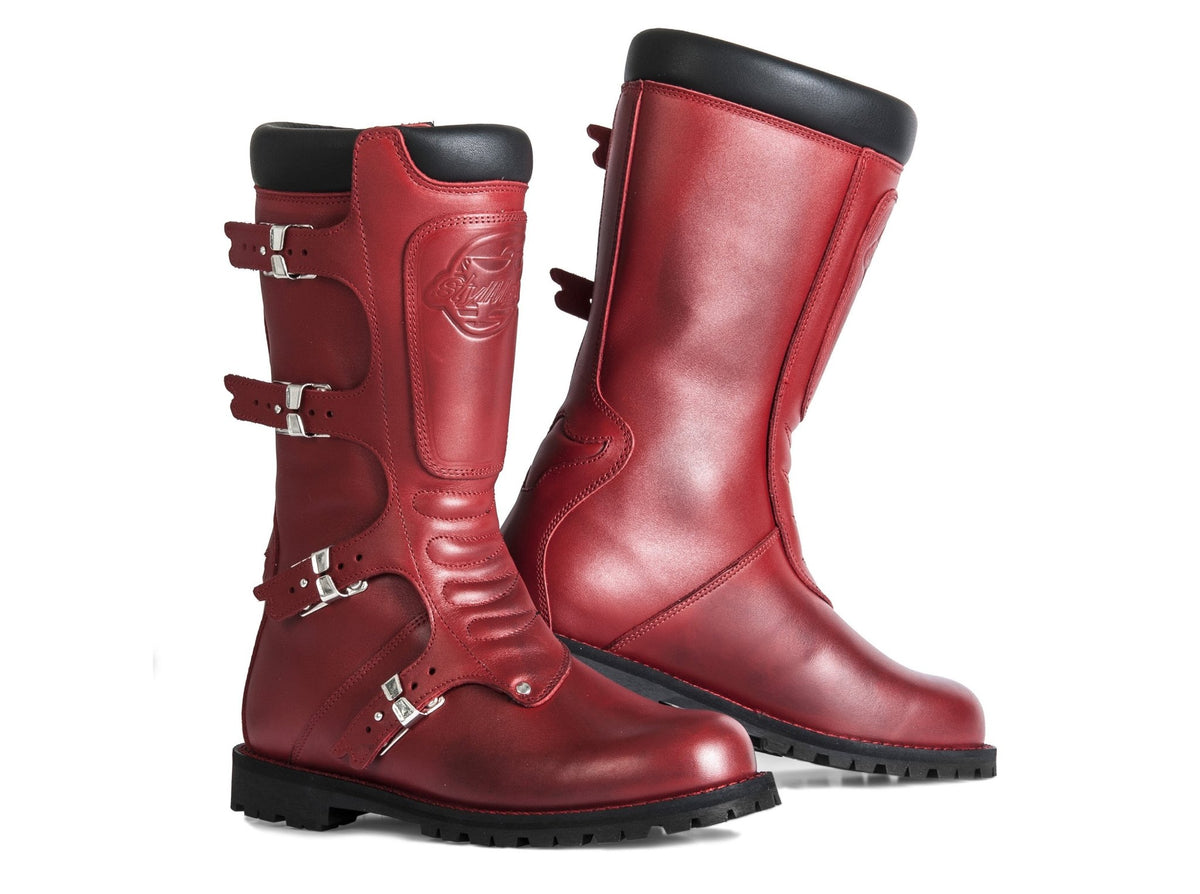 Stylmartin Continental Touring Motorcycle Boots in Red - Salt